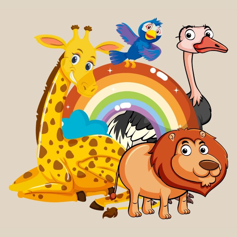 Rainbow Jungle Pals Illustration