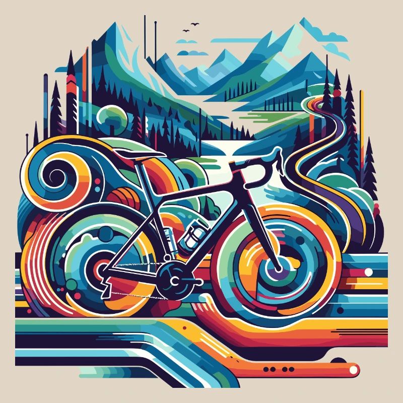 Bicycle with wavy lines