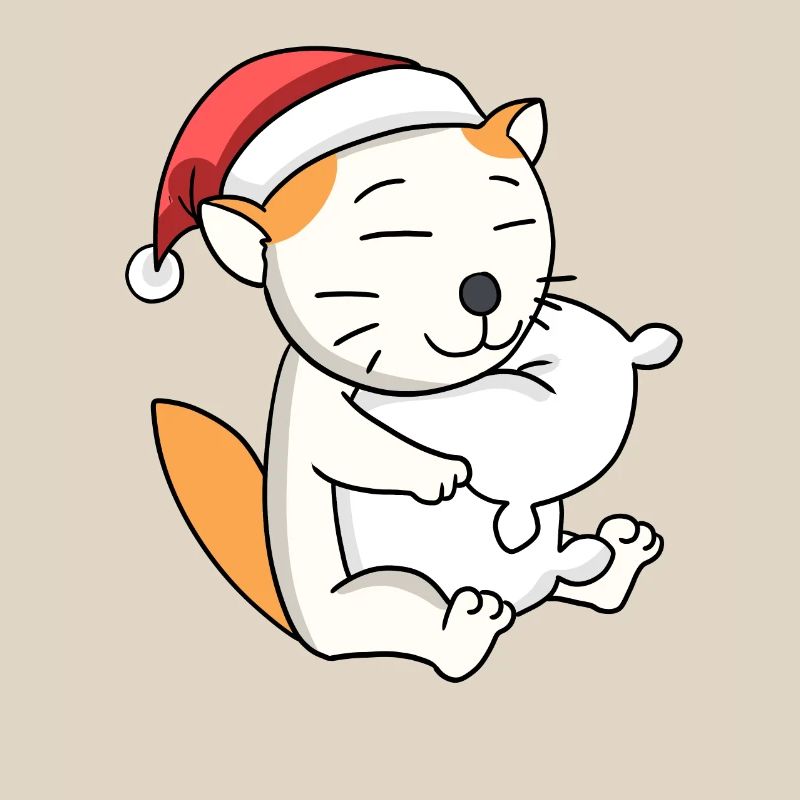 Chat Mignon Selkirk Rex Fatigué Noël