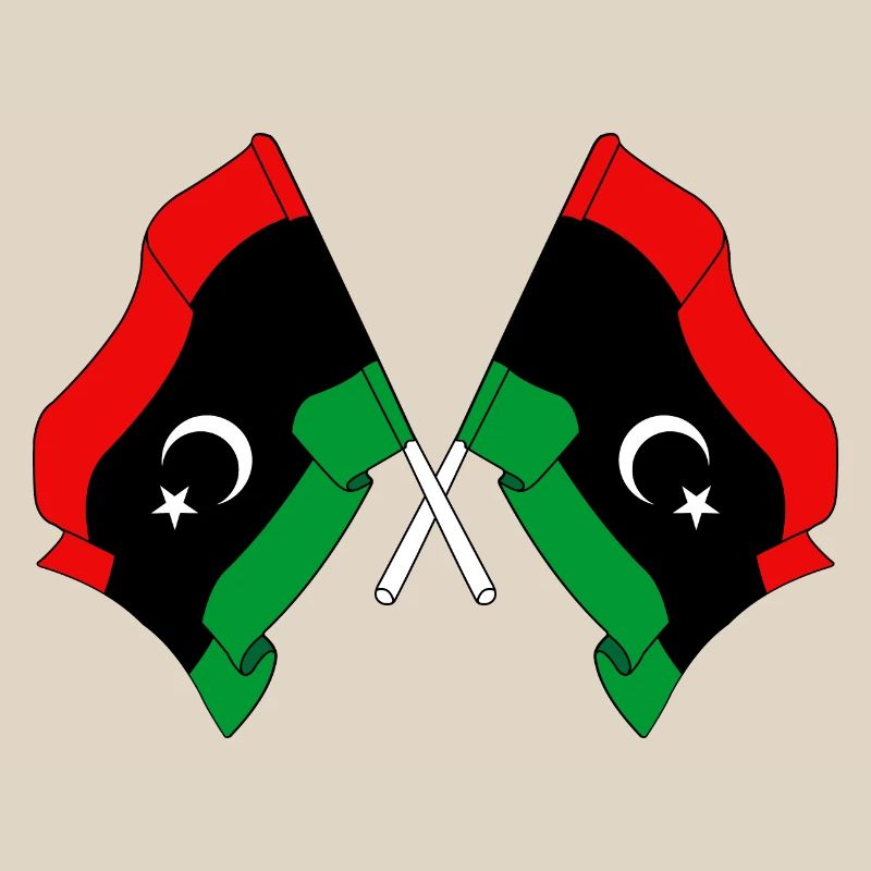 Two flags Libya