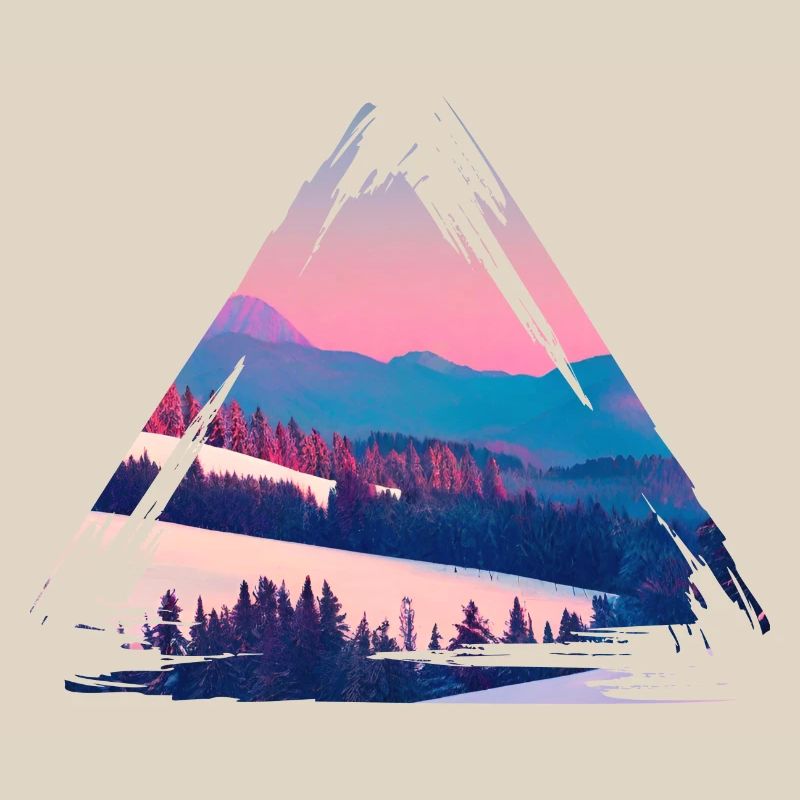 Triangle du coucher de soleil de Pastel Mountain