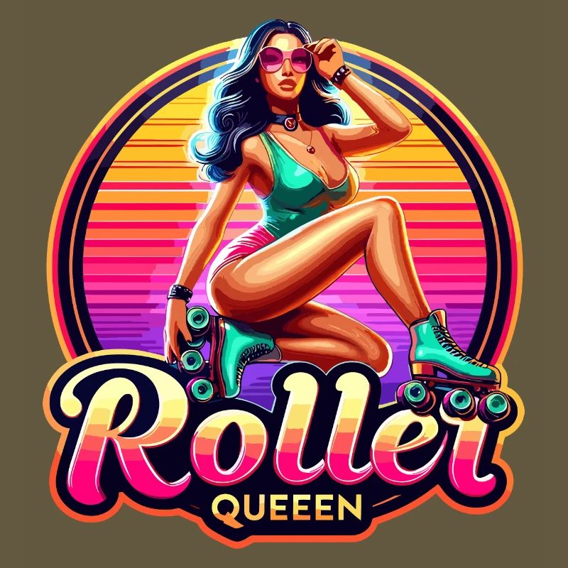 Vibrant Roller Queen Illustration