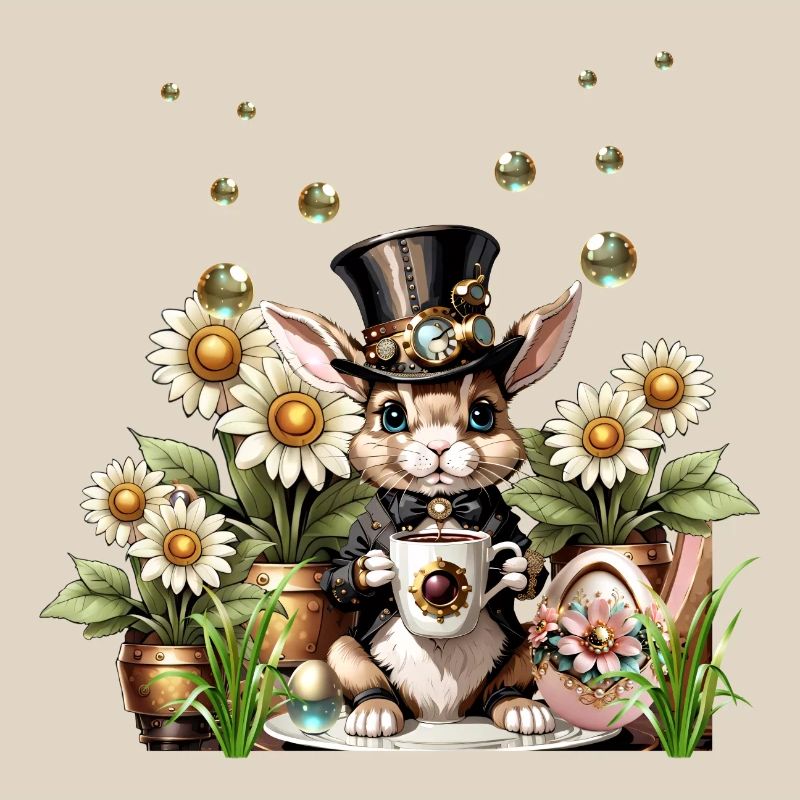 Ce mignon lapin de Pâques Steampunk est là
