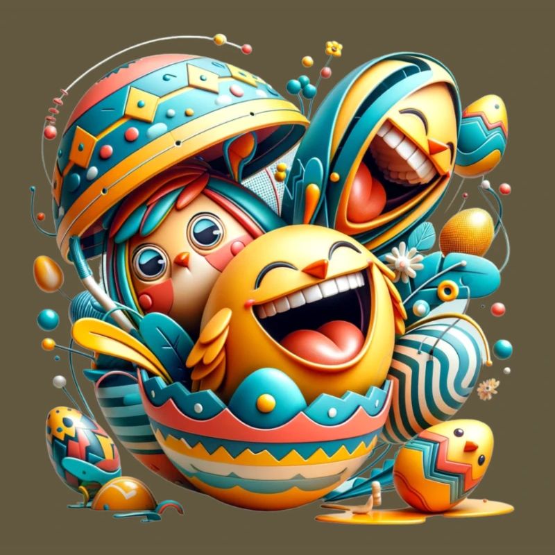 Conception graphique de Pâques dans le style Mixed Dimensions