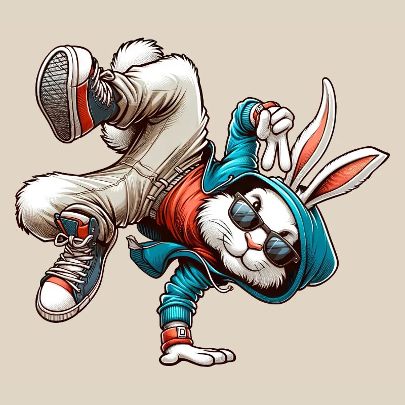 Pâques Pâques Lapin Danse Breakdance