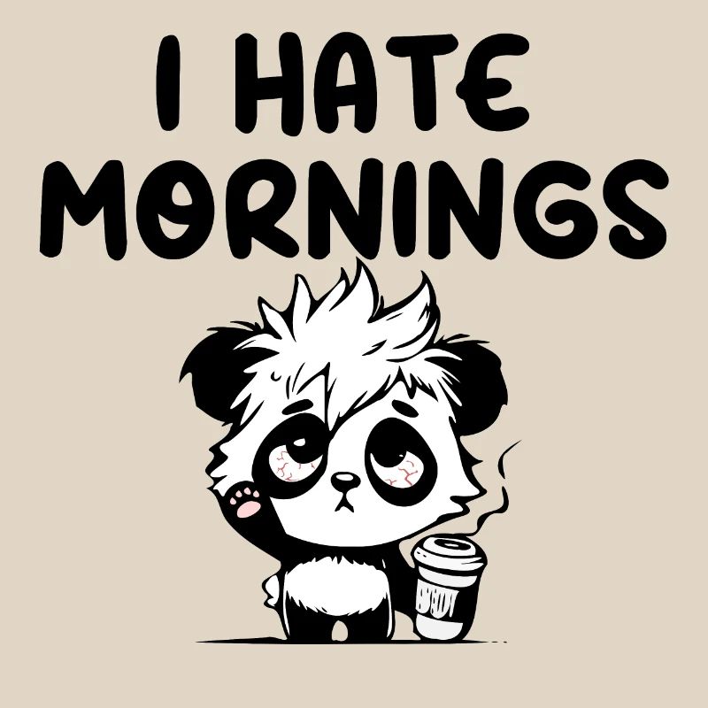 I hate mornings panda
