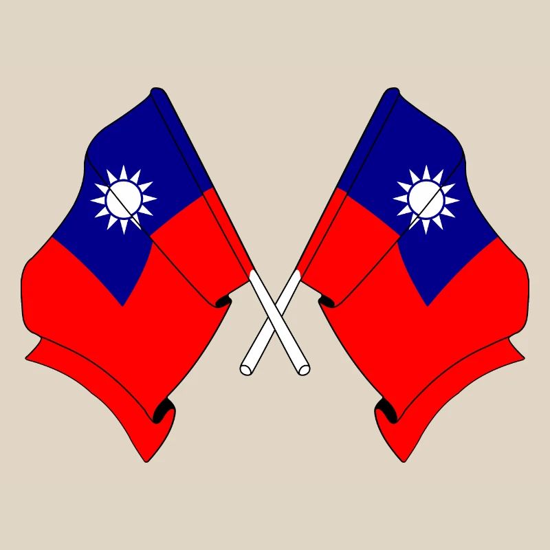 Two flags crossed from Taiwan