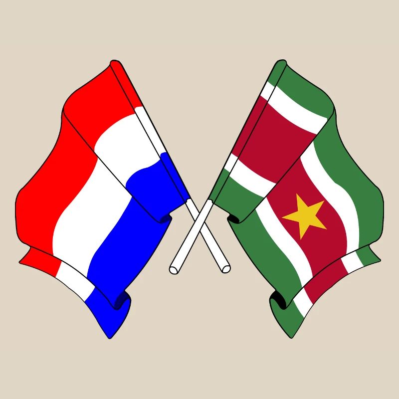 Drapeau des Pays-Bas et drapeau du Suriname