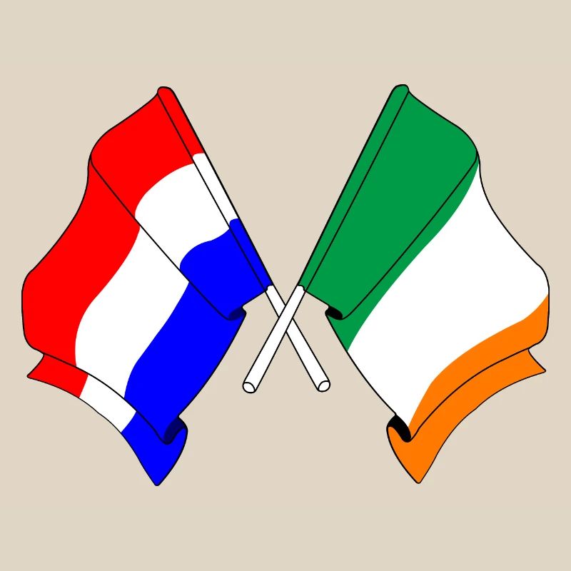 Drapeau des Pays-Bas et drapeau de l’Irlande