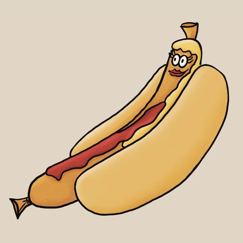 relaxed bockwurst in a bun