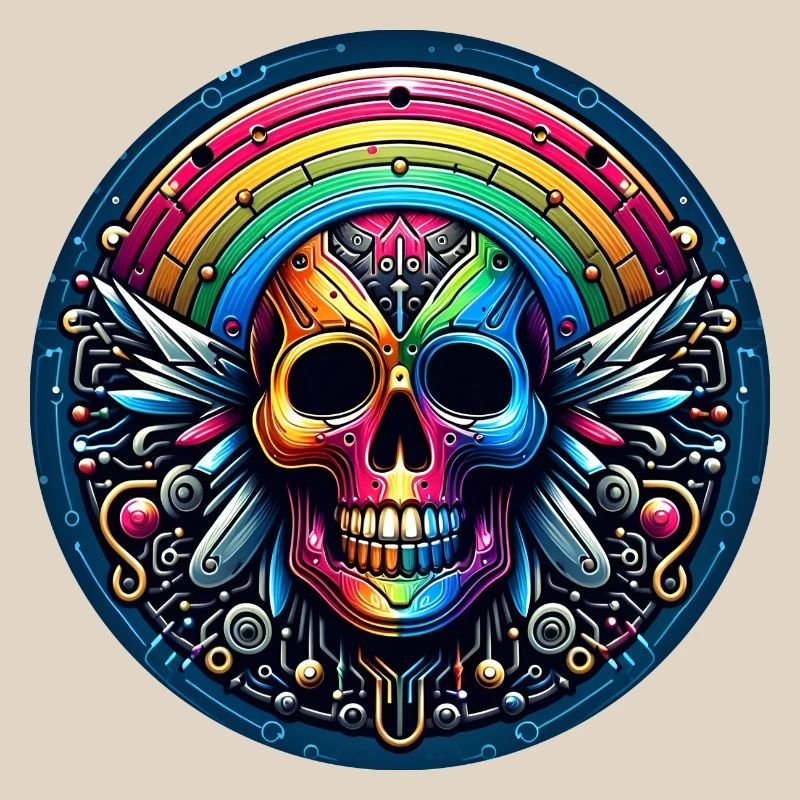 Metallic Rainbow Skull