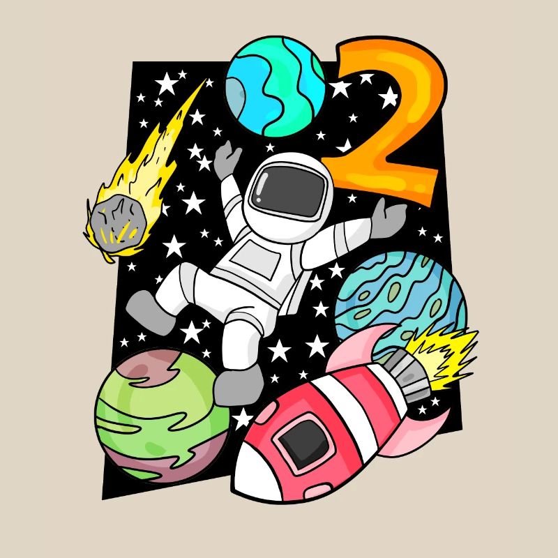 2 Geburtstag Junge Astronaut