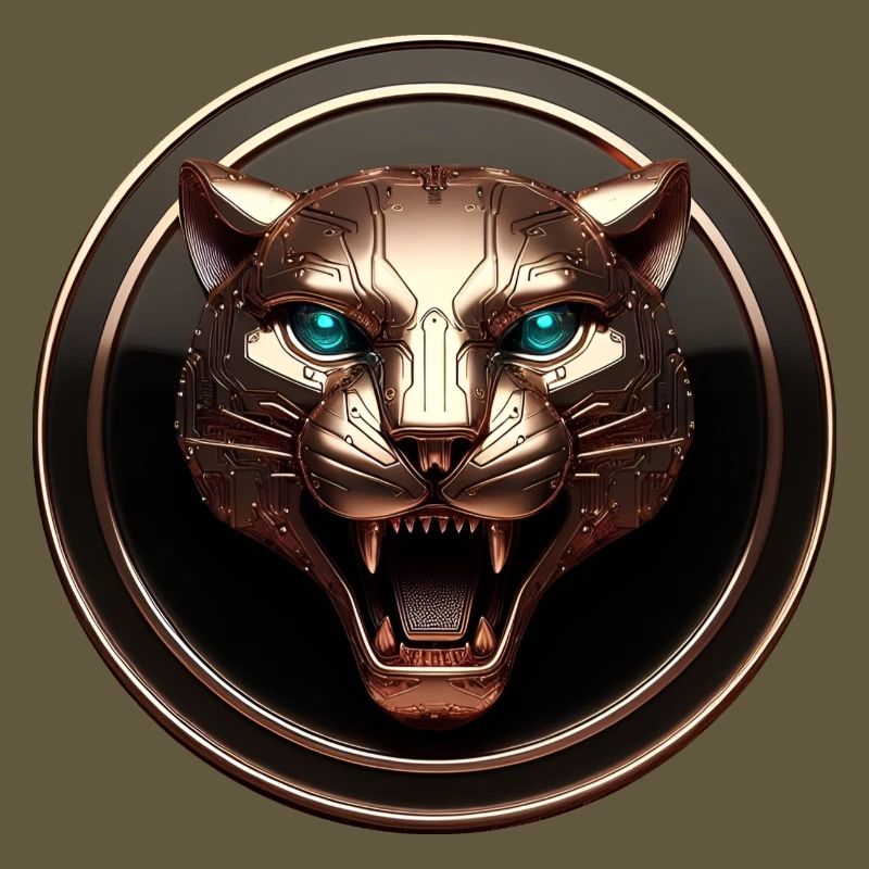 Futuristic Tech Panther Gold