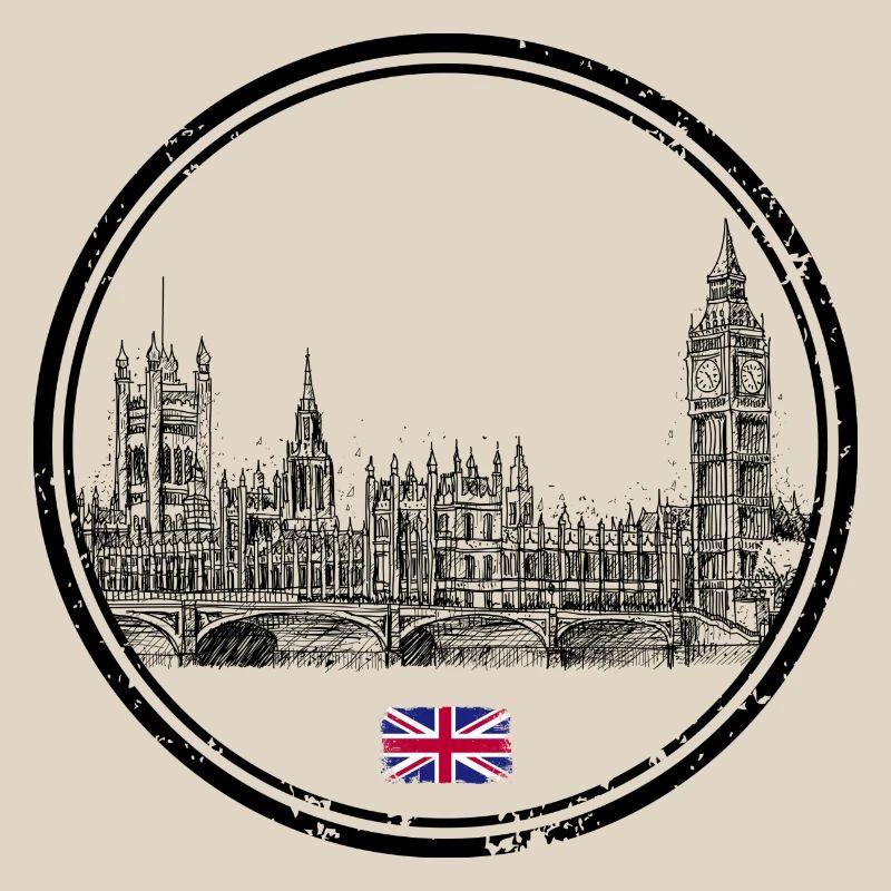 Tiny Union Jack Accent on Black