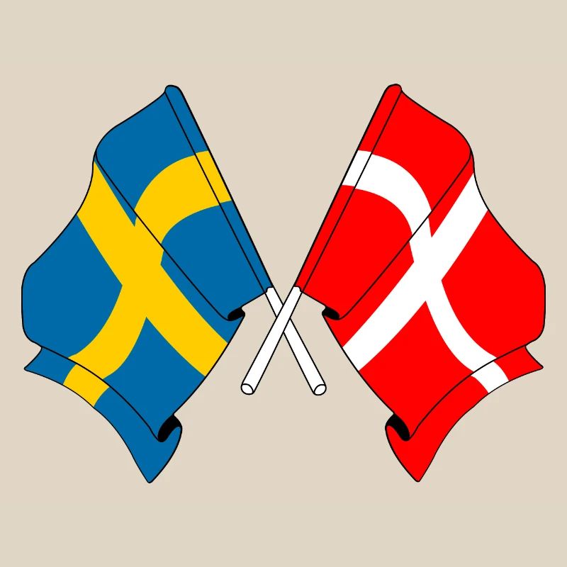 Drapeau de la Suède, drapeau du Danemark