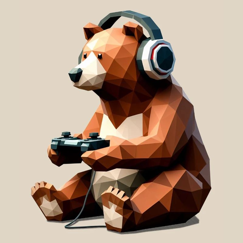Gaming Bear with Headset & Controller