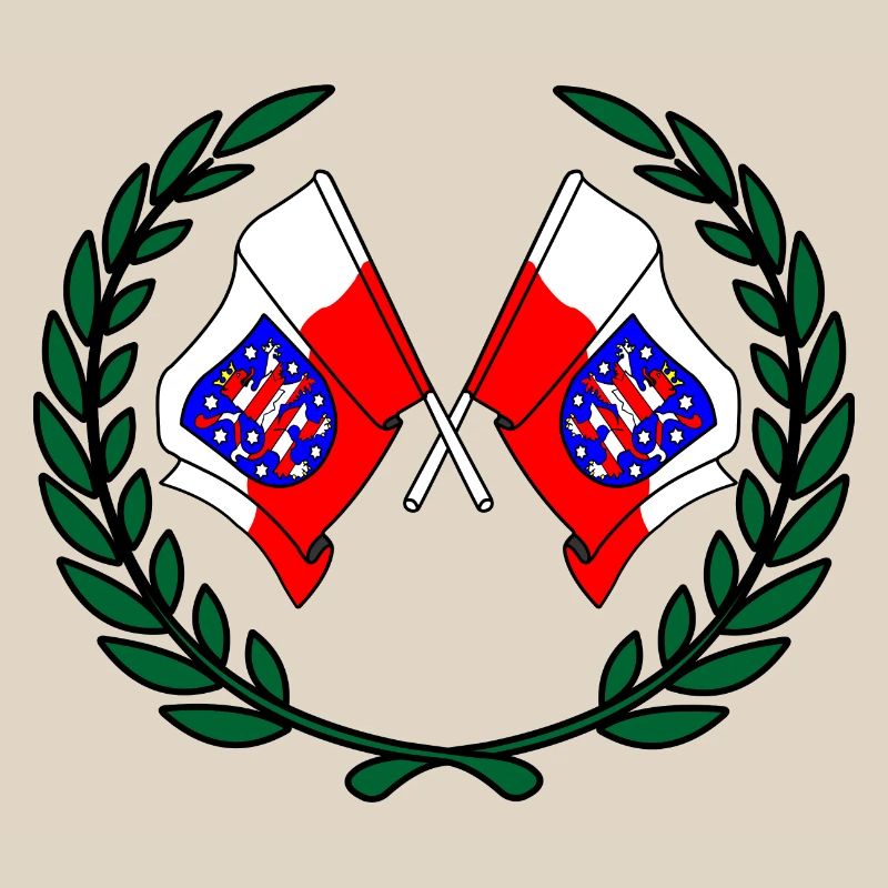 Flags Thuringia laurel wreath