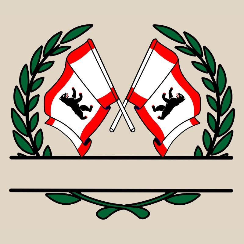 Flags Berlin laurel wreath banner