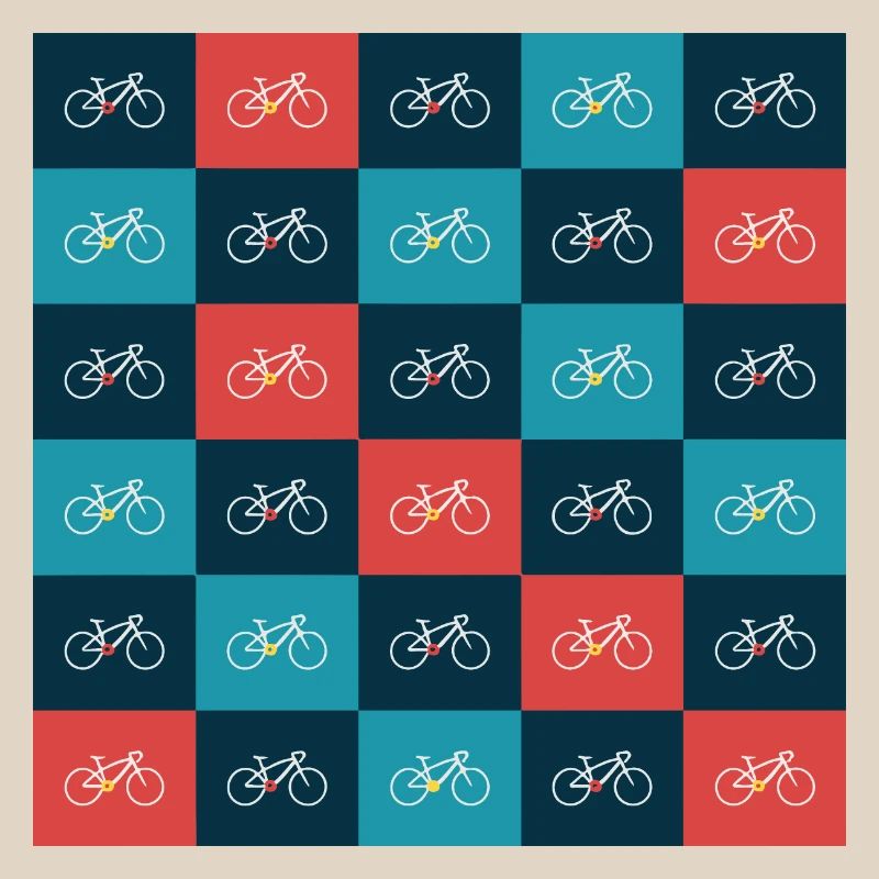 Vibrant Bicycle Pattern Artwork