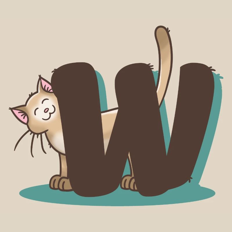 Katze Buchstabe W