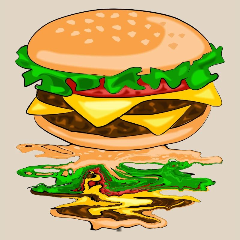 Hamburger with a reflection