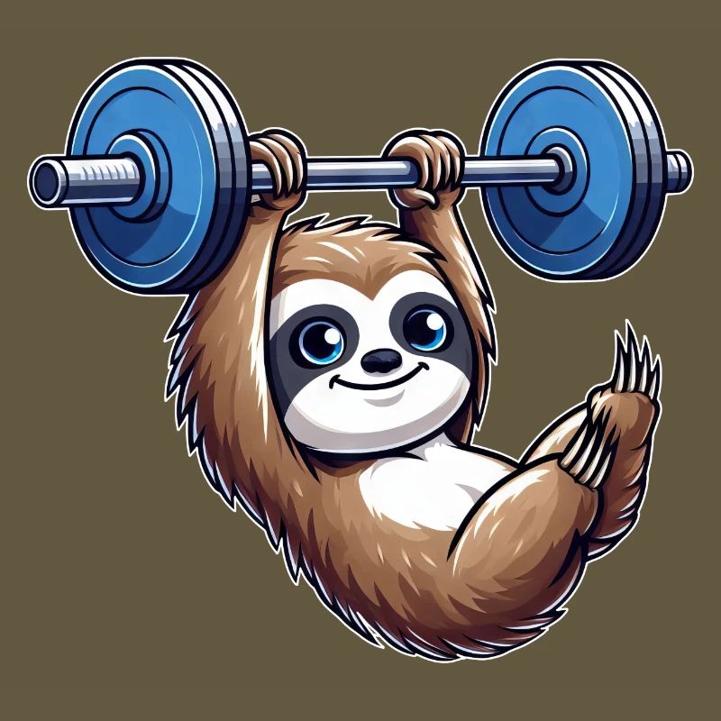 Sloth Dumbbell Pull-Up Workout Funny