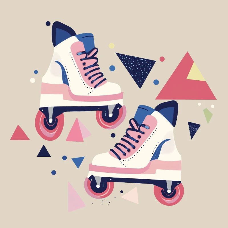 90s pattern roller skates