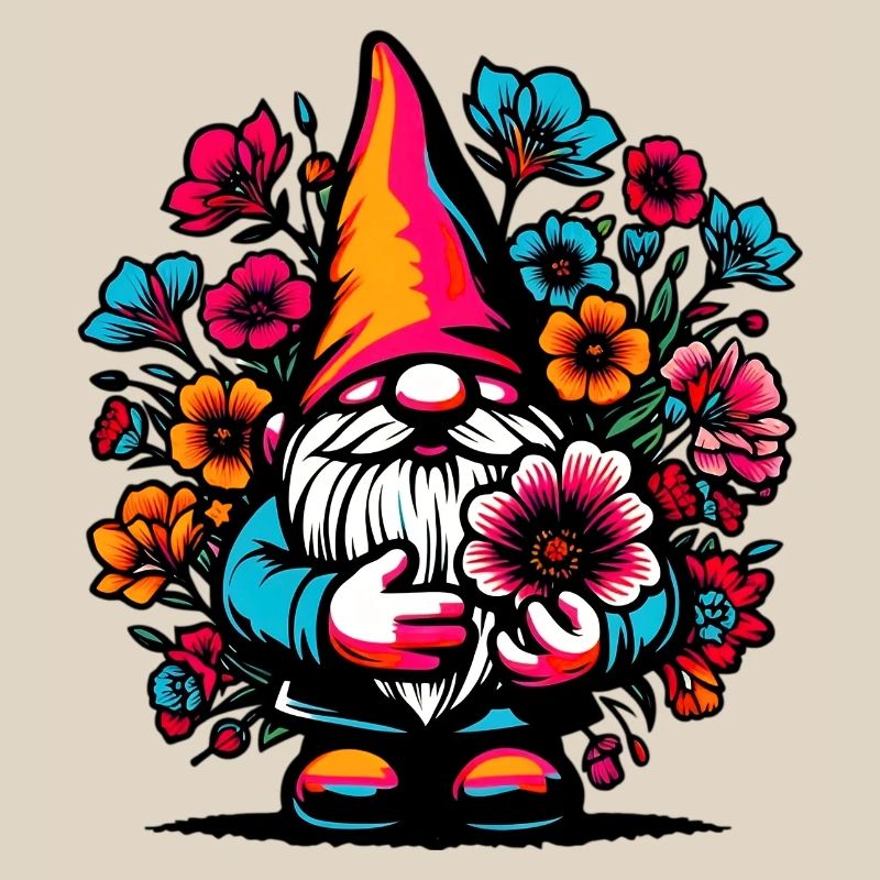 Gnome à fleurs