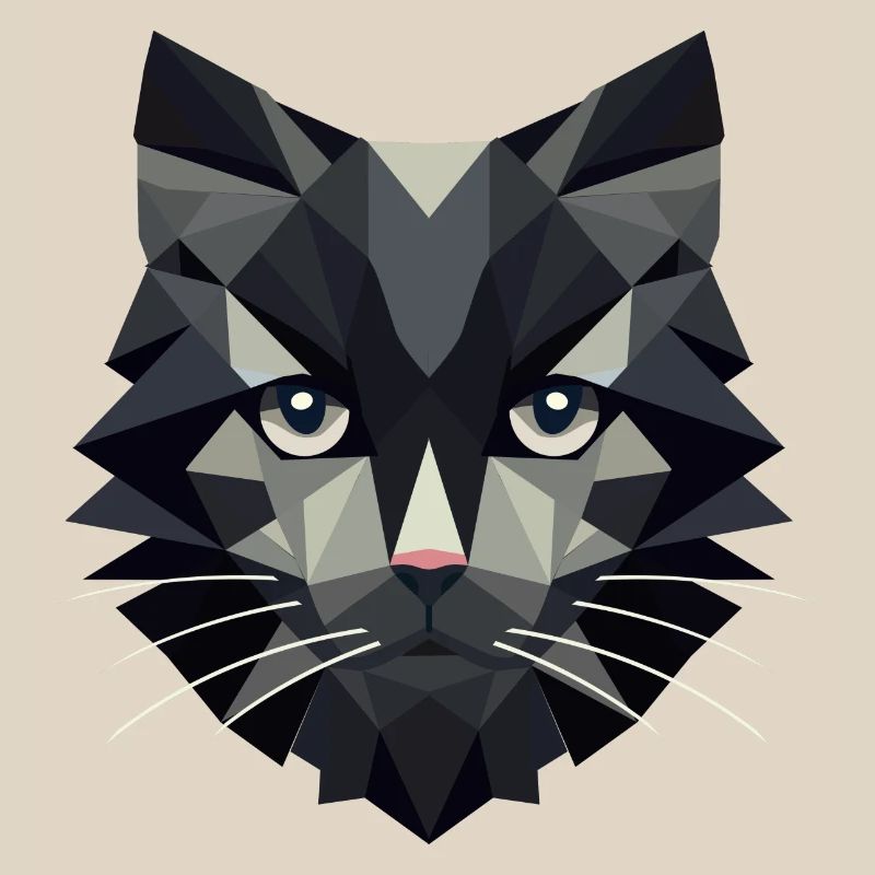 Mystical elegance: Black cat in facets
