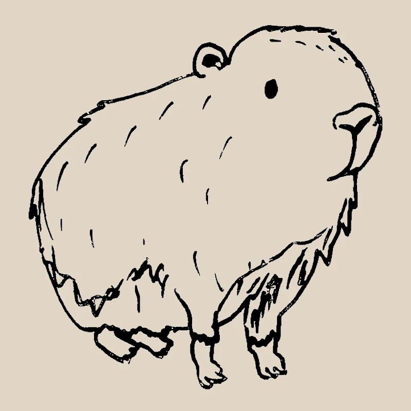 Abstrait Kapybara Noir