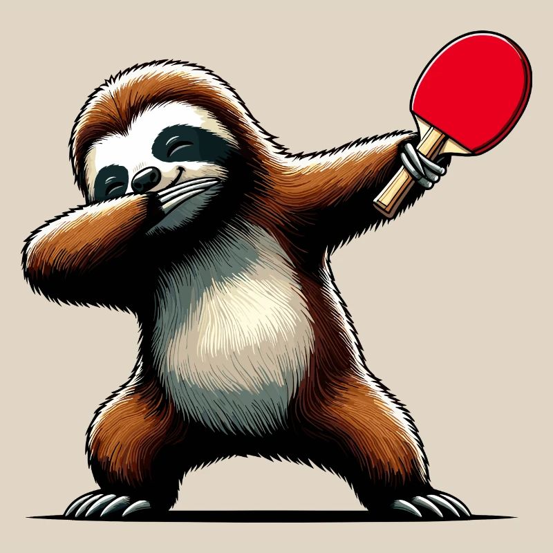 Dabbing Sloth Table Tennis Racket Ping Pong