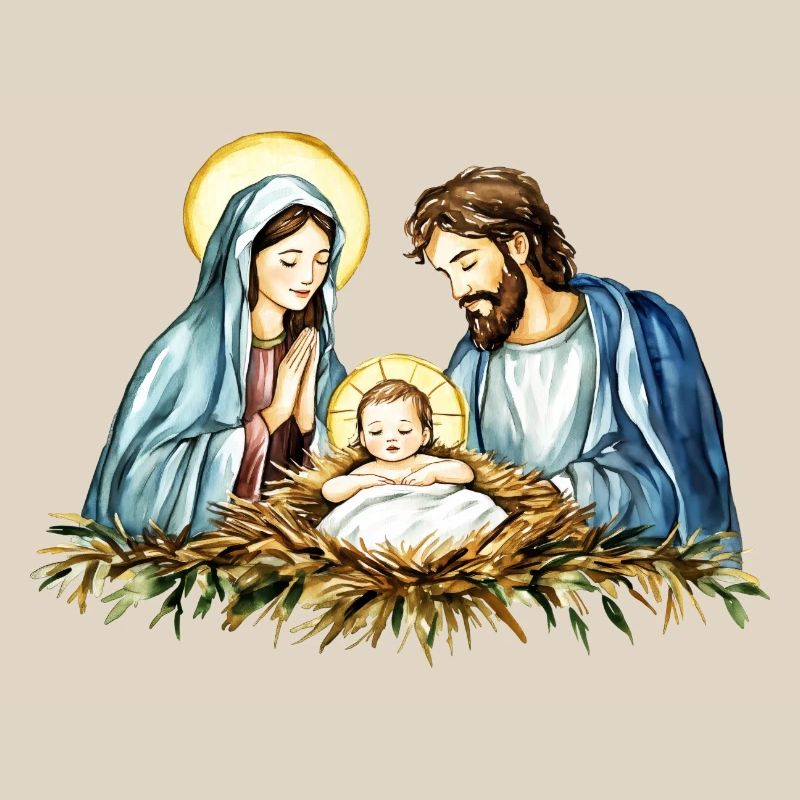 Weihnachtspullover Weihnachten an der Krippe Jesus
