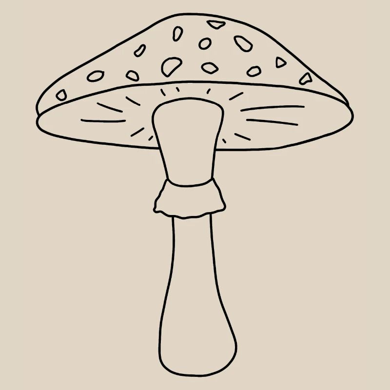 Toadstool black and white