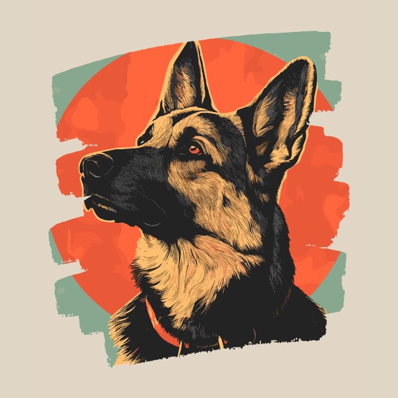 German Shepherd Retro