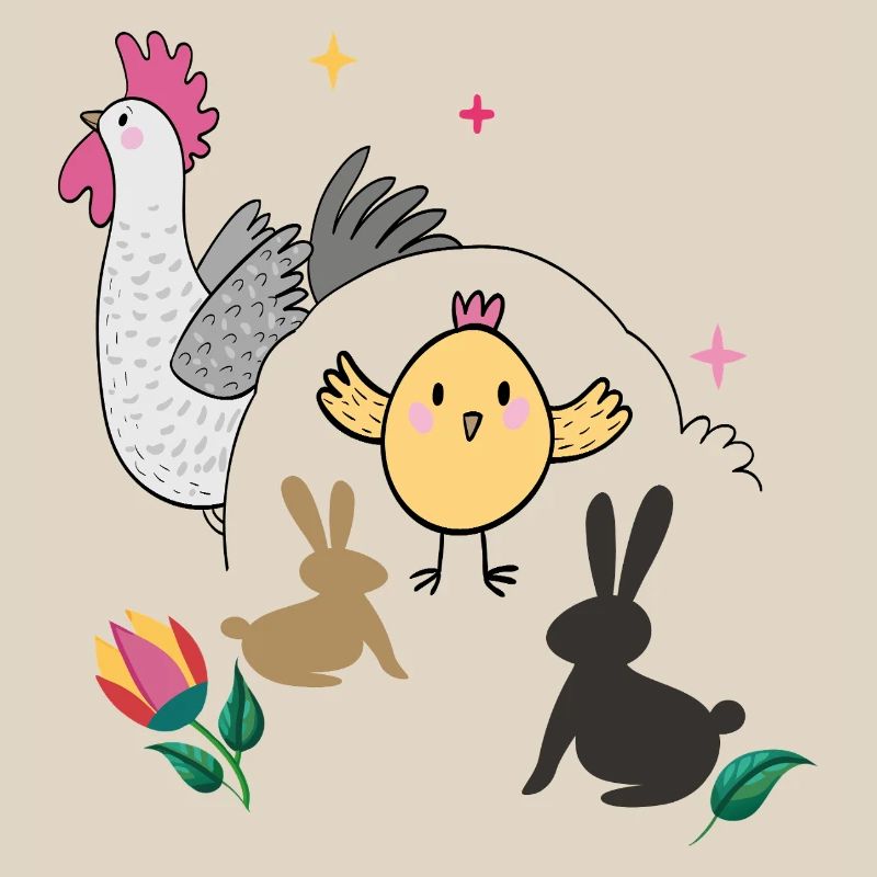 Easter with chicks and bunnies