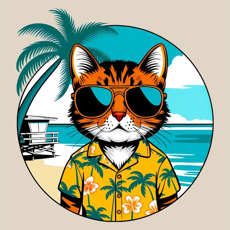 Cat on the beach