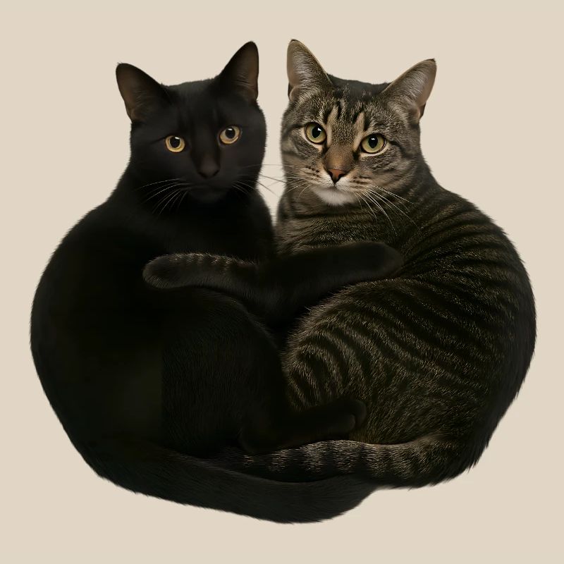 Two cats cuddling