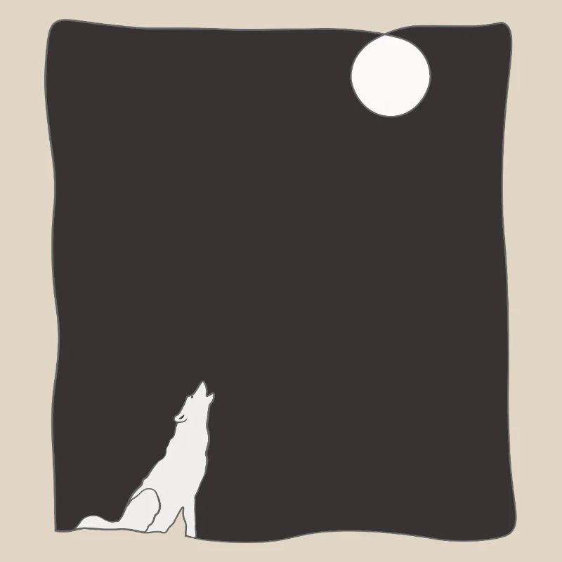 Wolf Howl Line Art