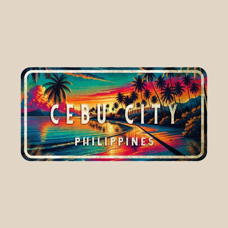 Cebu City – Tropical Retro Schild