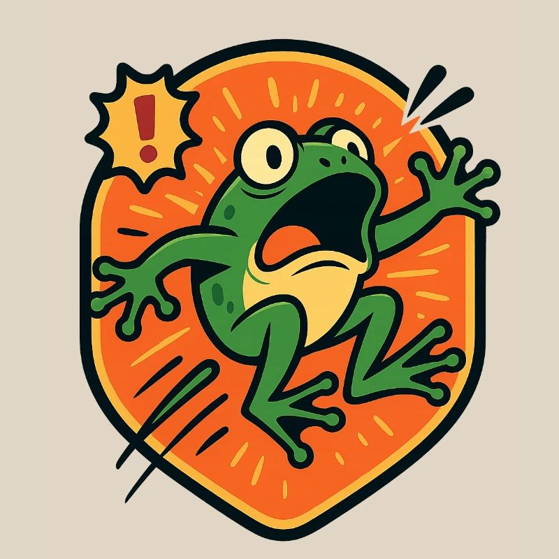 Badge Panic Frog