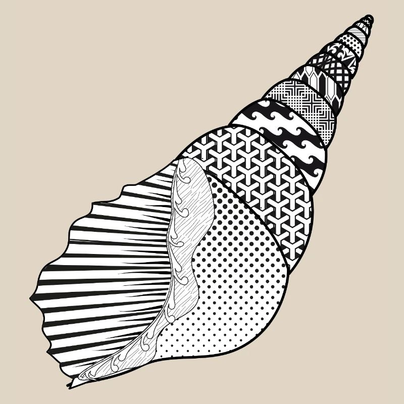 Sea Snail with Artistic Style Patterns