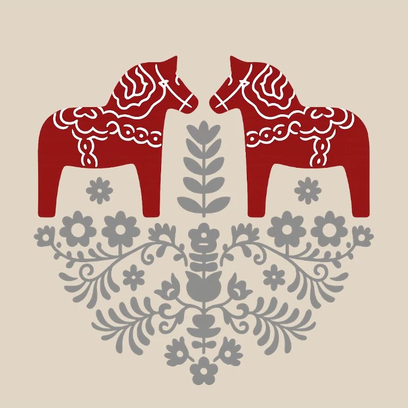 Dala Pferd – Skandinavische Folklore in Grau