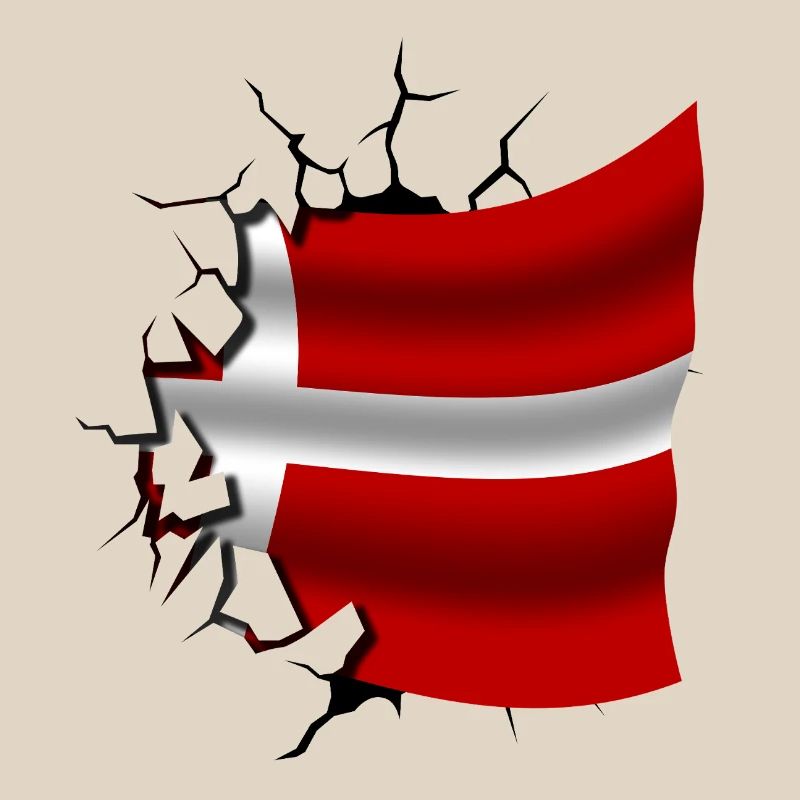 Drapeau du Danemark - Danemark - Drapeau cassé