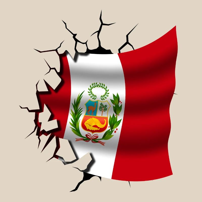 Drapeau du Pérou - Pérou - Drapeau Broken Design