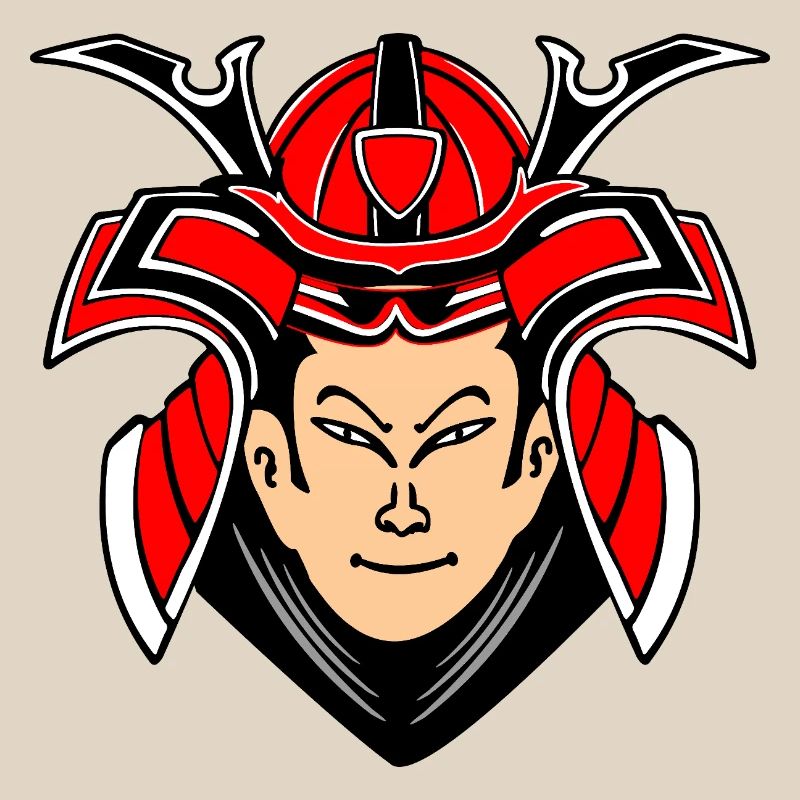 Samurai mit Helmdesign