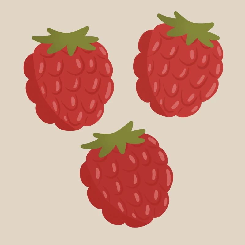 Vivid Raspberry Fruit Pattern