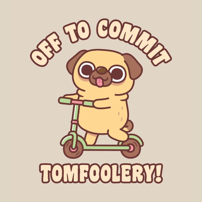 Cute Pug On Kick Scooter Off To Commit Tomfoolery