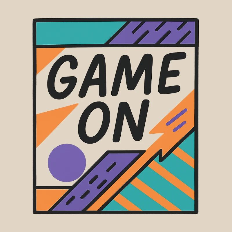 Neon Game On Design mit Retro-Elementen