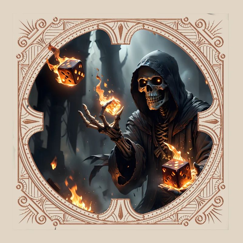 Skeleton Dice Magic and Fire