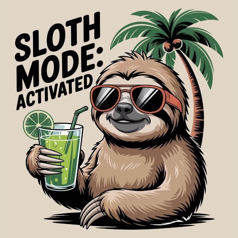 Sloth Mode Cocktail Funny Sloth